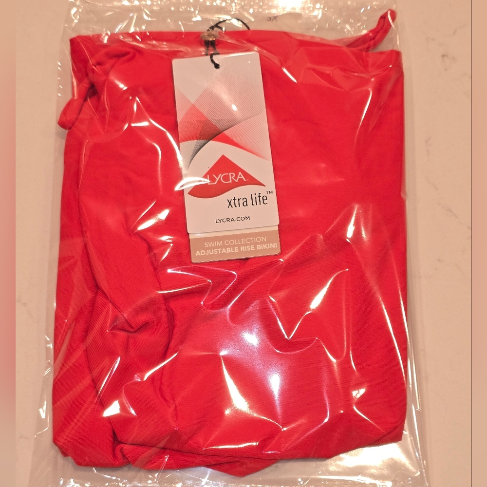 CALIA Adjustable Rise Ruched Vermillion Bikini Bottom - Picture 7 of 10